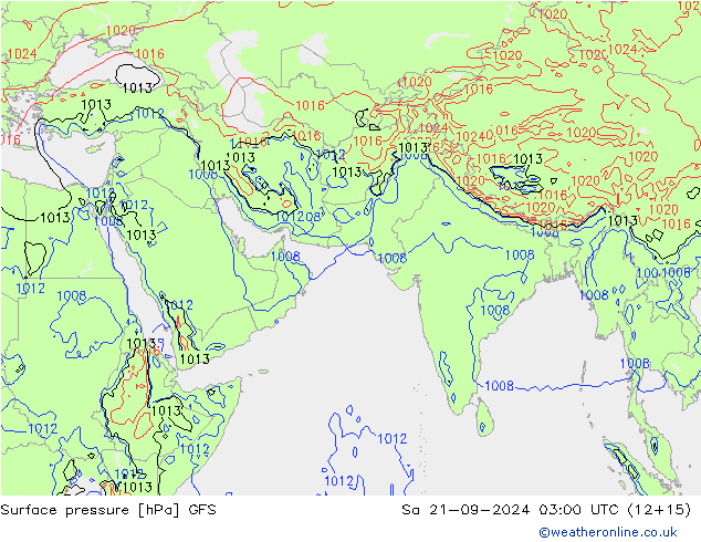 ciśnienie GFS so. 21.09.2024 03 UTC