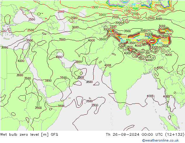 Theta-W Isoterma 0° GFS Qui 26.09.2024 00 UTC