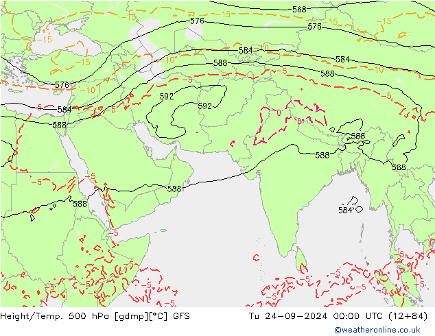 Z500/Rain (+SLP)/Z850 GFS Tu 24.09.2024 00 UTC