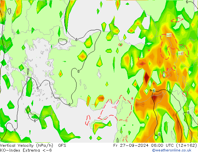 Konvektiv-Index GFS Fr 27.09.2024 06 UTC