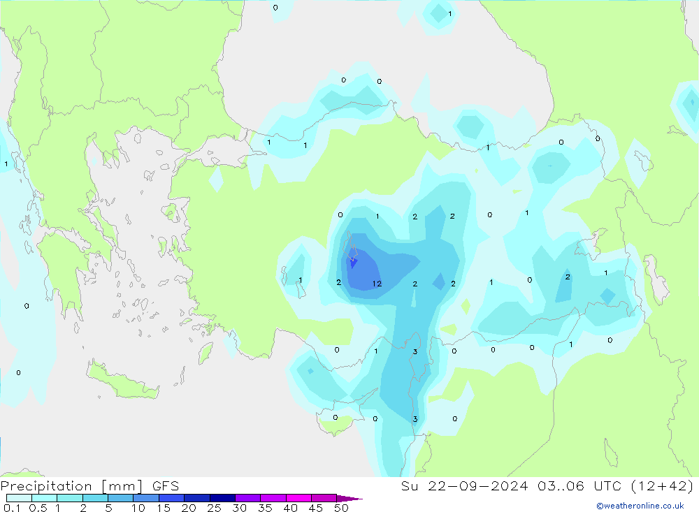 Neerslag GFS zo 22.09.2024 06 UTC