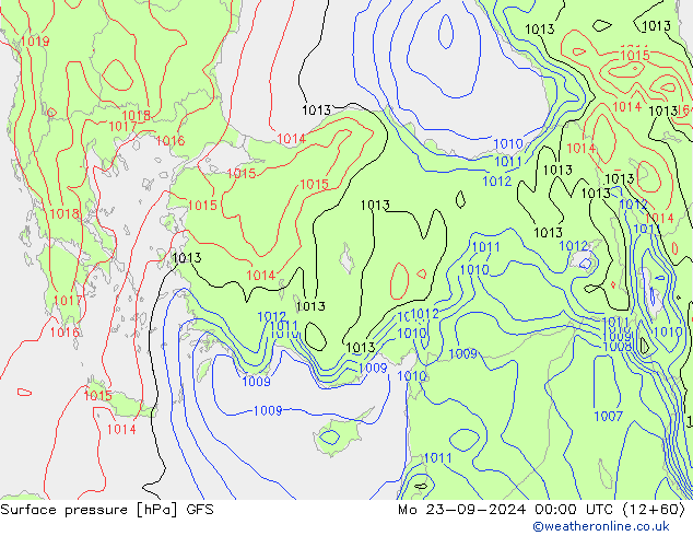 GFS: Pzt 23.09.2024 00 UTC