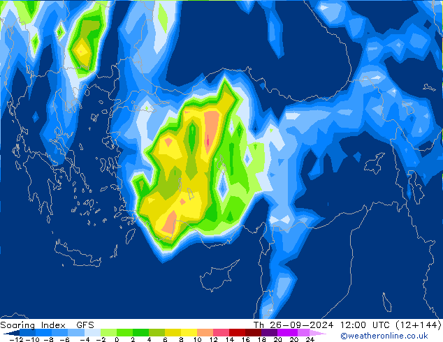 Soaring Index GFS jue 26.09.2024 12 UTC