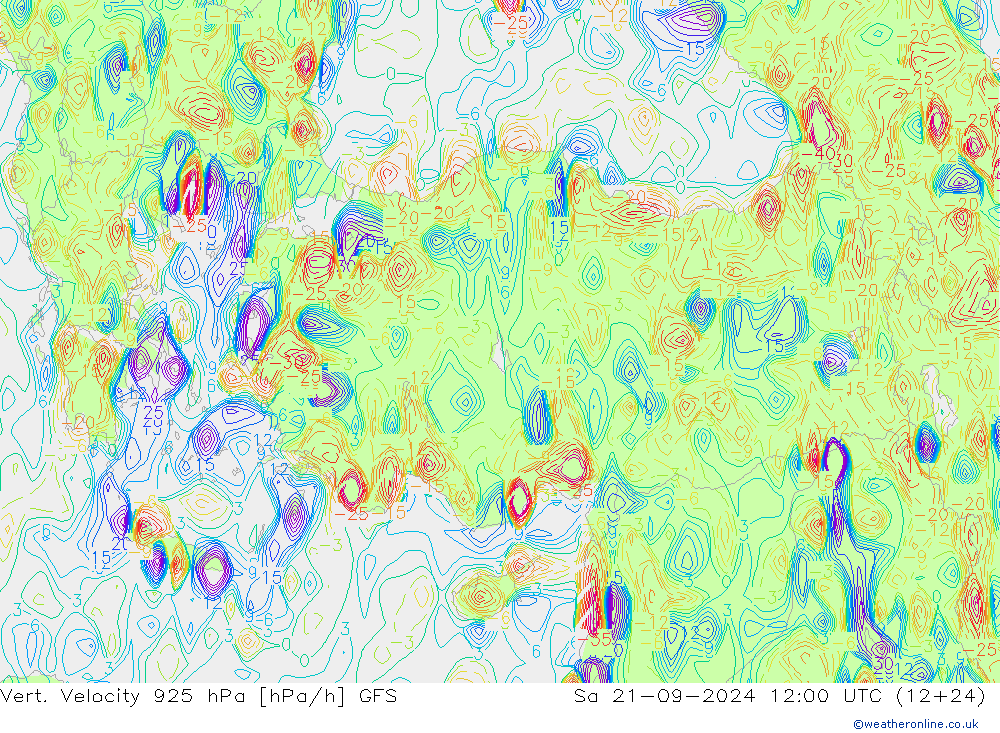 Vert. Velocity 925 hPa GFS Sa 21.09.2024 12 UTC