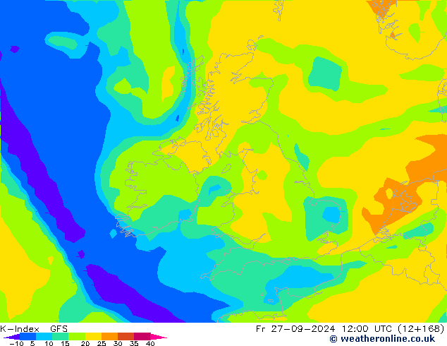 K-Index GFS ven 27.09.2024 12 UTC