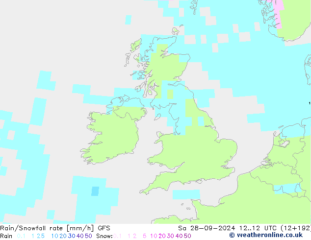 Rain/Snowfall rate GFS septiembre 2024