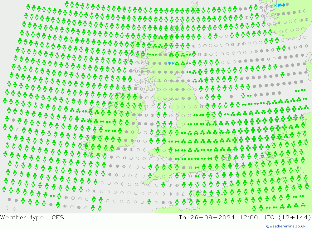 Weather type GFS Čt 26.09.2024 12 UTC