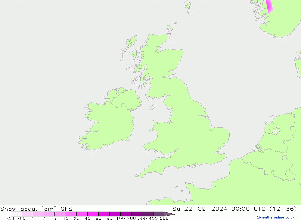 Toplam Kar GFS Paz 22.09.2024 00 UTC