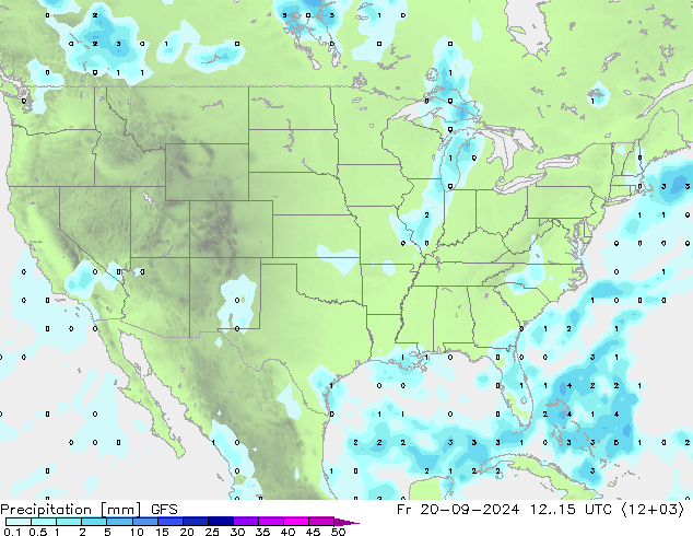 Precipitación GFS vie 20.09.2024 15 UTC