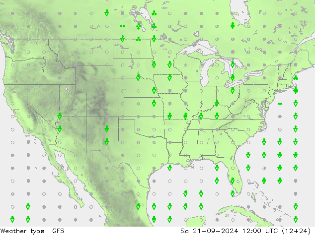 Type de précipitation GFS sam 21.09.2024 12 UTC