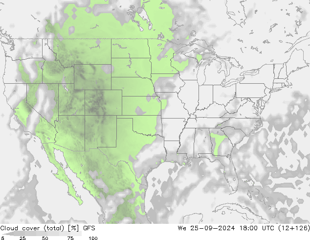 Bulutlar (toplam) GFS Çar 25.09.2024 18 UTC