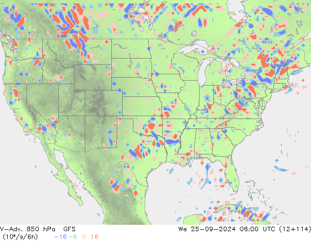 V-Adv. 850 hPa GFS Mi 25.09.2024 06 UTC