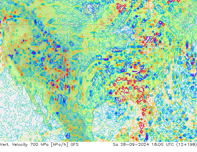 Vert. Velocity 700 hPa GFS  28.09.2024 18 UTC