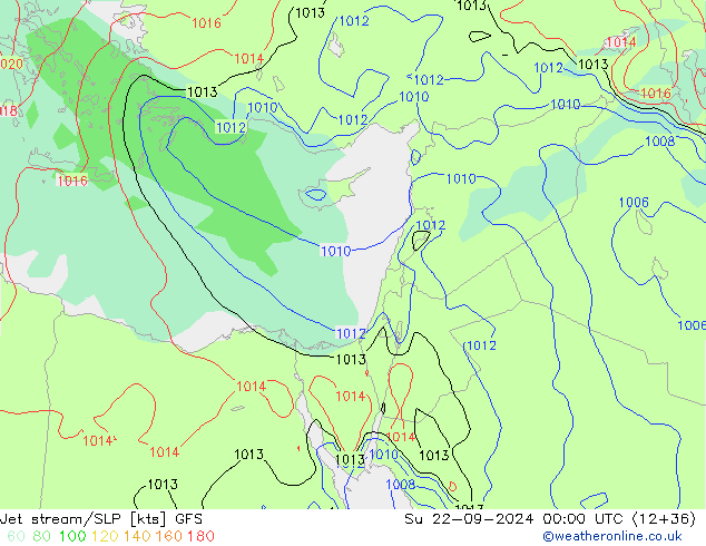 Jet Akımları/SLP GFS Paz 22.09.2024 00 UTC