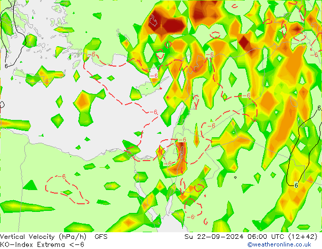 Convectie-Index GFS zo 22.09.2024 06 UTC