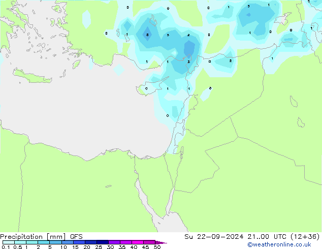 Yağış GFS Paz 22.09.2024 00 UTC