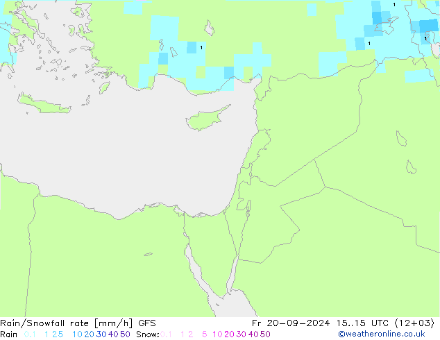 Rain/Snowfall rate GFS Pá 20.09.2024 15 UTC