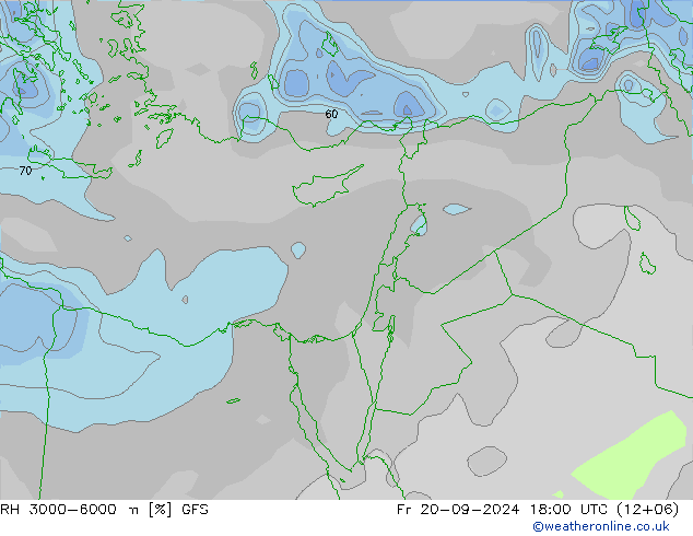 Humidité rel. 3000-6000 m GFS ven 20.09.2024 18 UTC