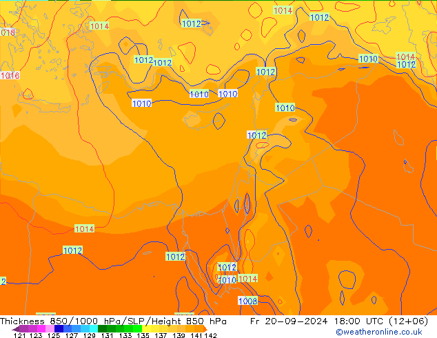 Thck 850-1000 hPa GFS wrzesień 2024