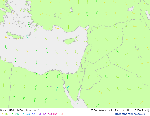 Wind 950 hPa GFS September 2024