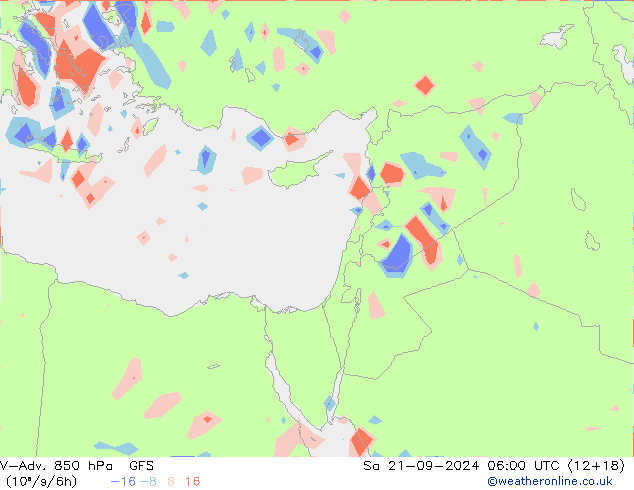 V-Adv. 850 гПа GFS сб 21.09.2024 06 UTC