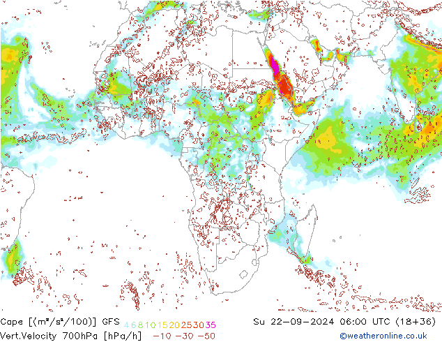 Cape GFS Su 22.09.2024 06 UTC