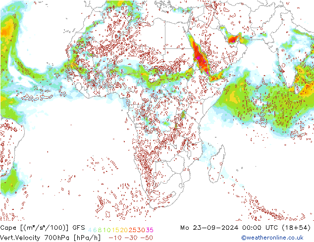 Cape GFS Po 23.09.2024 00 UTC