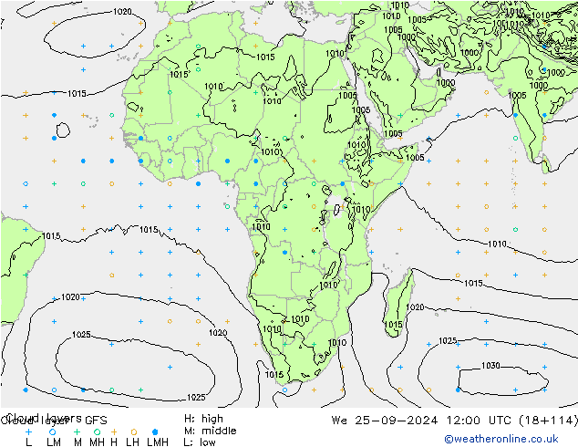 Cloud layer GFS We 25.09.2024 12 UTC