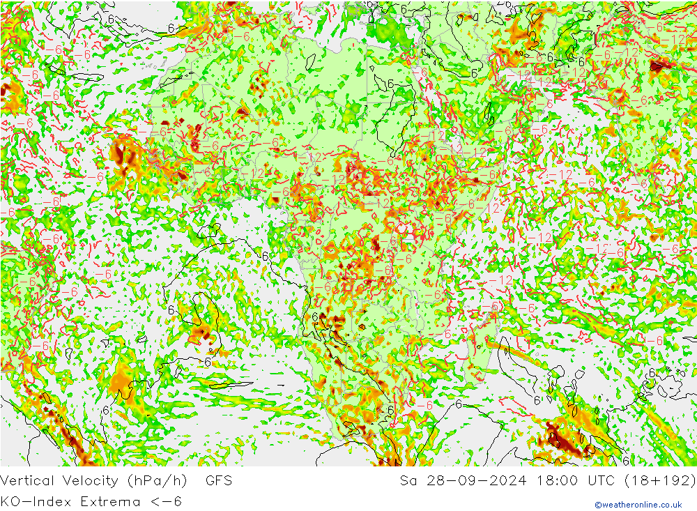 Convectie-Index GFS za 28.09.2024 18 UTC