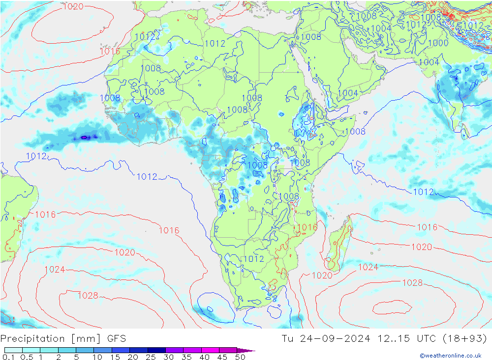 Precipitation GFS Tu 24.09.2024 15 UTC