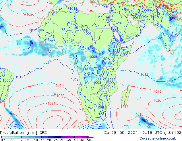 Neerslag GFS za 28.09.2024 18 UTC