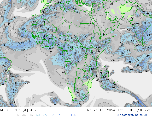 700 hPa Nispi Nem GFS Pzt 23.09.2024 18 UTC