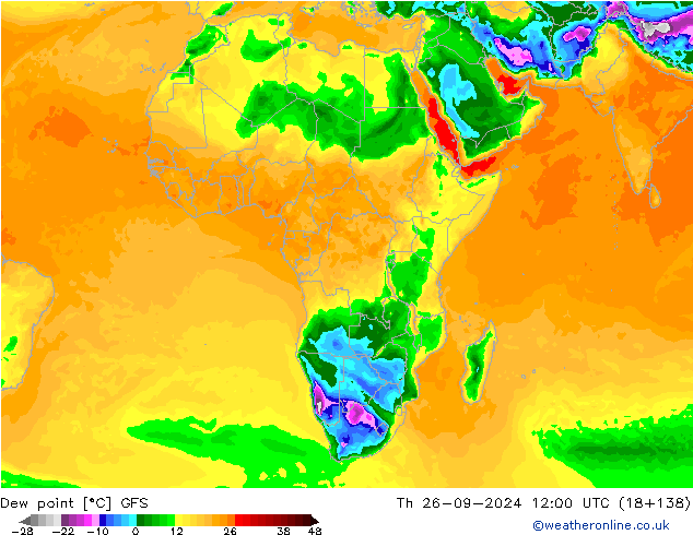 Dauwpunt GFS do 26.09.2024 12 UTC