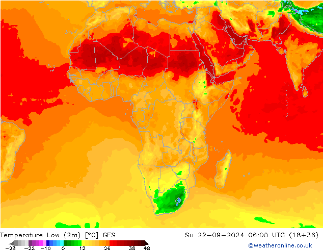 Temp. minima (2m) GFS dom 22.09.2024 06 UTC