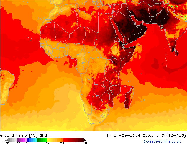 Ground Temp GFS Fr 27.09.2024 06 UTC