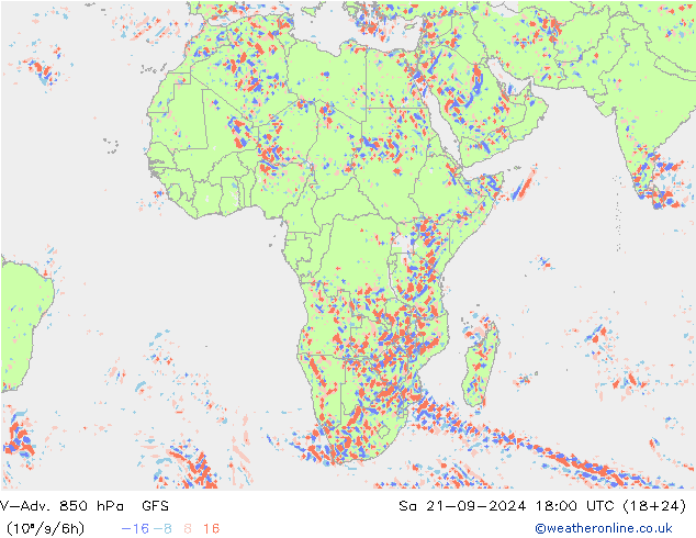 V-Adv. 850 hPa GFS sam 21.09.2024 18 UTC