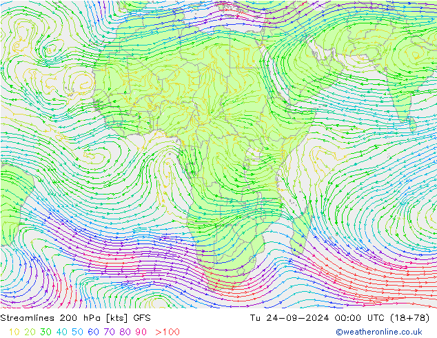 Rüzgar 200 hPa GFS Sa 24.09.2024 00 UTC