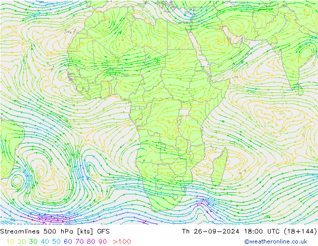 Stromlinien 500 hPa GFS Do 26.09.2024 18 UTC