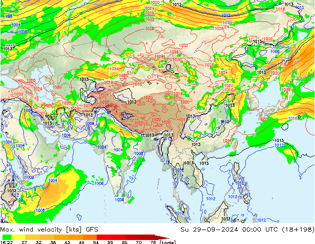 Max. wind velocity GFS September 2024