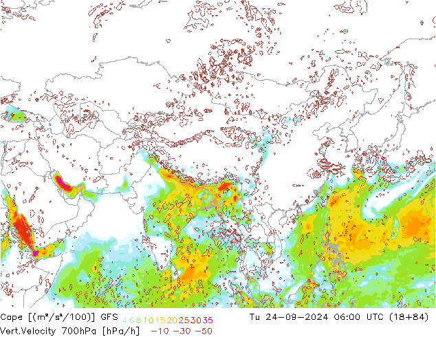 Cape GFS Sa 24.09.2024 06 UTC