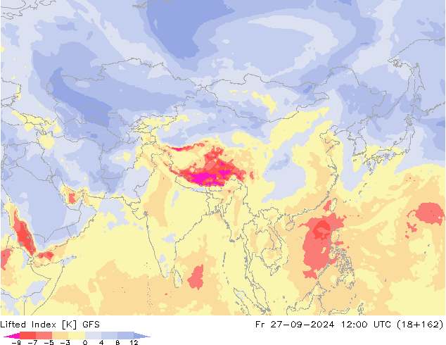 Yükseltgenmiş Indeks GFS Cu 27.09.2024 12 UTC