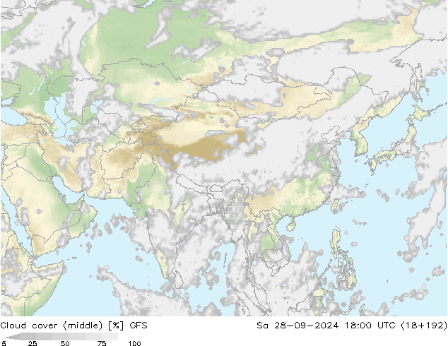 Nubi medie GFS sab 28.09.2024 18 UTC