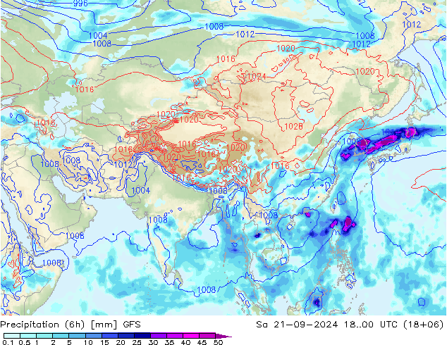 Z500/Rain (+SLP)/Z850 GFS sab 21.09.2024 00 UTC