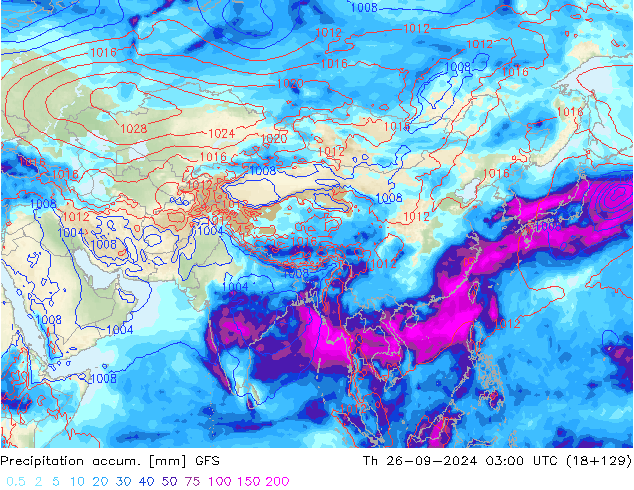 Totale neerslag GFS do 26.09.2024 03 UTC