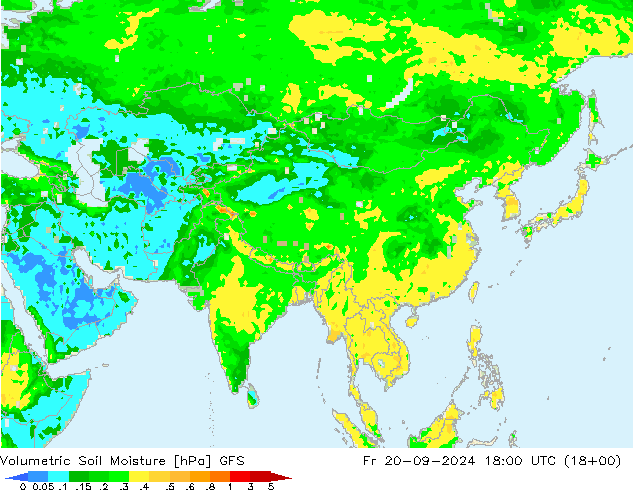 Volumetric Soil Moisture GFS Fr 20.09.2024 18 UTC