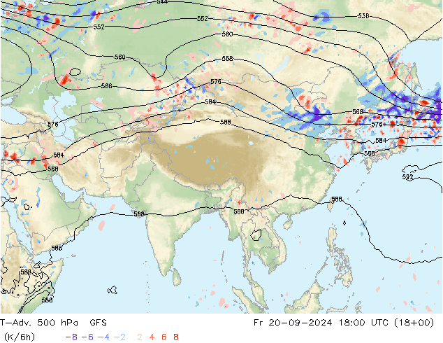 T-Adv. 500 hPa GFS vie 20.09.2024 18 UTC