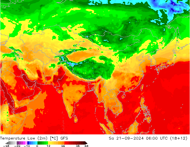 Min.  (2m) GFS  21.09.2024 06 UTC