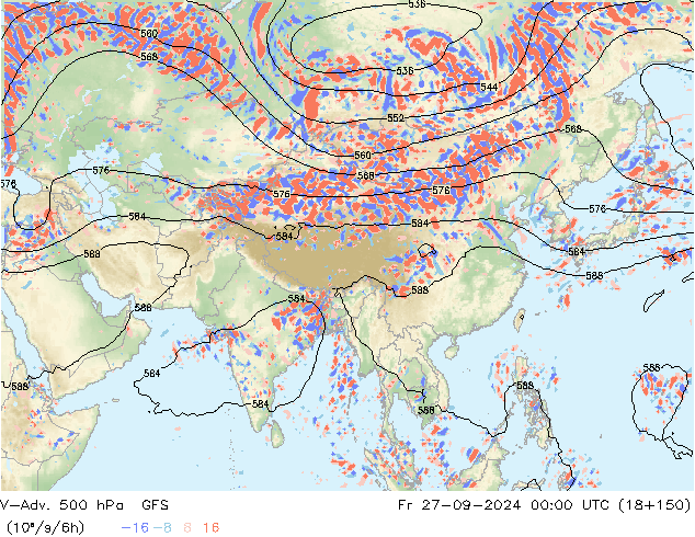 V-Adv. 500 hPa GFS Fr 27.09.2024 00 UTC