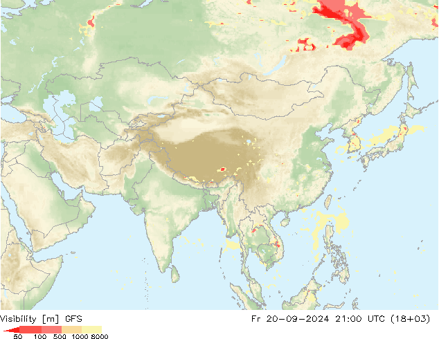 Visibility GFS Fr 20.09.2024 21 UTC