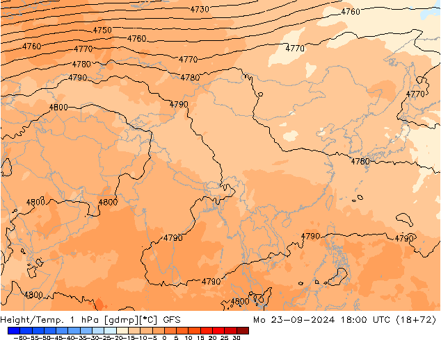 Geop./Temp. 1 hPa GFS lun 23.09.2024 18 UTC